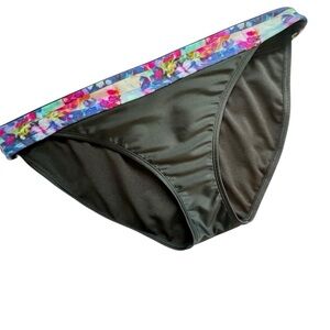 Athleta Black Floral Fade Bikini Bottoms